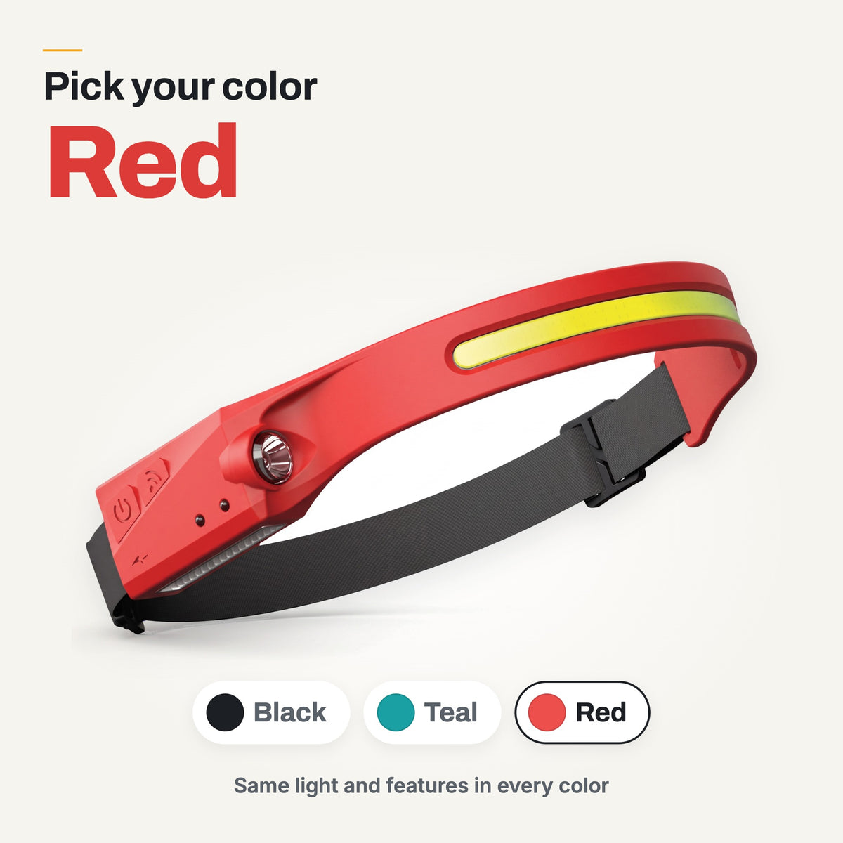 HaloBeam headlamp in red