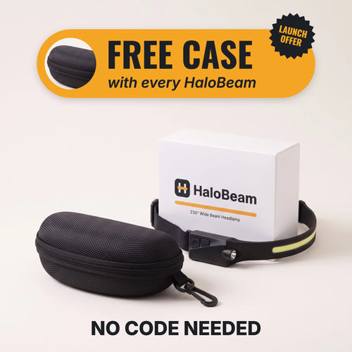 Free storage case with every HaloBeam headlamp, no code needed